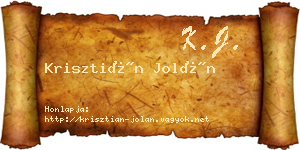 Krisztián Jolán névjegykártya
